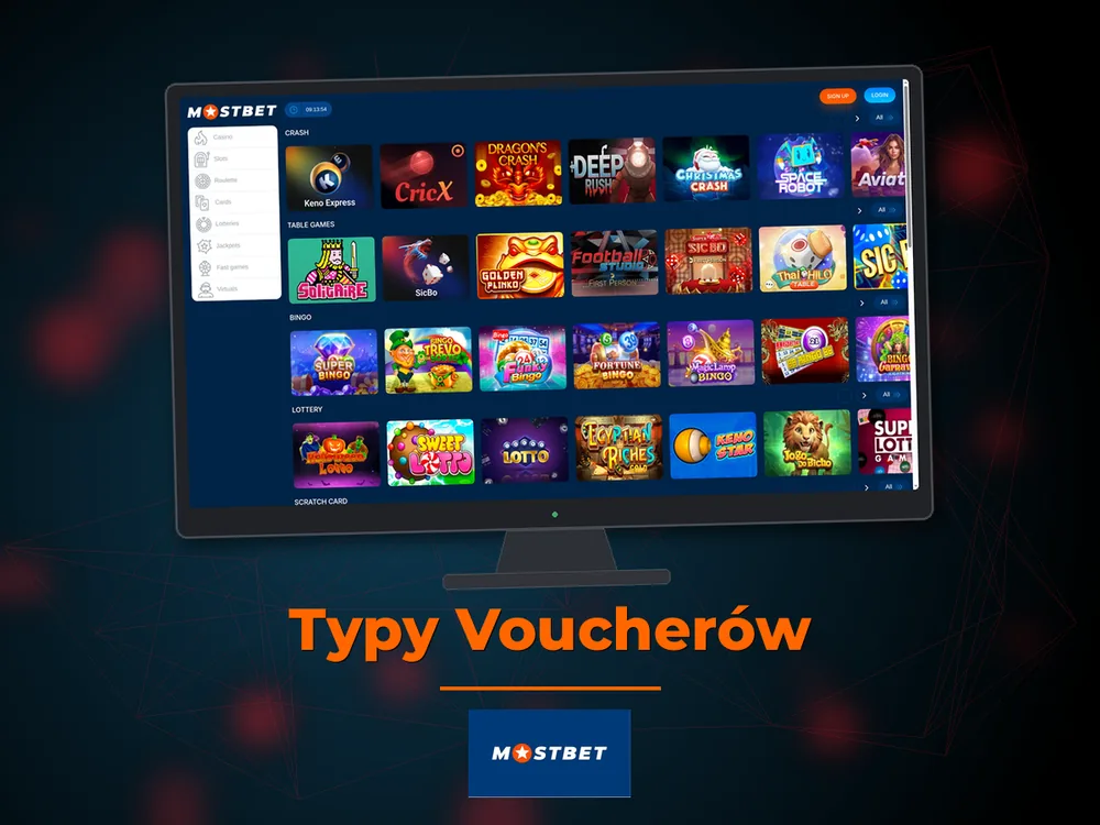 mostbet - Typy Voucherów
